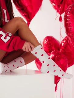 Dámské Vánoční Ponožky Medvídek v Čepici Santa Červené