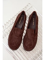 Dámské mokasíny Loafersy z eko semiše čokoládové Laisie Dámské mokasíny Loafersy z eko semiše čokoládové Laisie