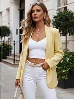 Dámské elegantní sako rozepínací žluté FashionStreet PY0142 Dámské elegantní sako rozepínací žluté FashionStreet PY0142