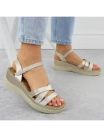 Dámské zlaté sandály na podpatku Vinceza 15358 Dámské zlaté sandály na podpatku Vinceza 15358