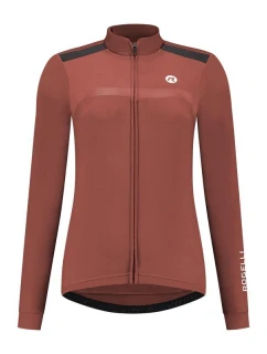 Rogelli dámský dres s dlouhým rukávem MONO hnědý XS