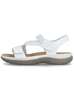 Pohodlné dámské sandály na suchý zip s gumičkami bílé Rieker 64870-81 Pohodlné dámské sandály na suchý zip s gumičkami bílé Rieker 64870-81