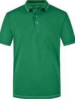 Daiber JN 569 Pánské žerzejové elastické polo 02.0569 irish green/white