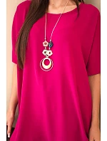 Halenka oversize s přívěskem tmavě fialová Halenka oversize s přívěskem tmavě fialová