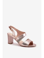 Dámské Sandály Na Podpatku Sergio Leone SK866 Růžové Zlato