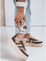 Dámské tenisky s kožešinou na platformě hnědé FashionStreet ZY1082