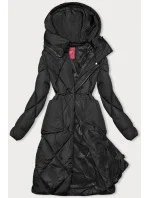 Černá zimní bunda s límcem (LHD-23021)