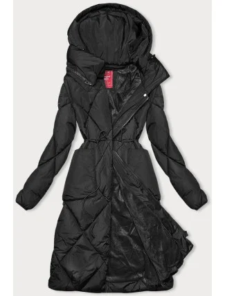 Černá zimní bunda s límcem (LHD-23021)