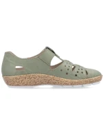 Dámská pohodlná prolamovaná obuv na suchý zip zelená Rieker 44852-52