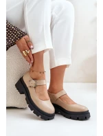 Dámské Polobotky S Přezkou Béžové Plikuria Dámské Polobotky S Přezkou Béžové Plikuria