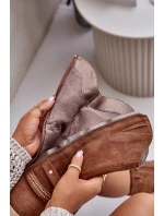 Dámské Kozačky Do Poloviny Lýtka Na Podpatku Zateplené Camel Ivanelis