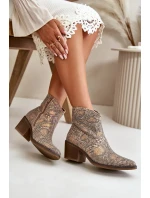 Kovbojské Dámské Boty Zapínané Na Zip Zvířecí Vzor Zlaté Merisine Kovbojské Dámské Boty Zapínané Na Zip Zvířecí Vzor Zlaté Merisine