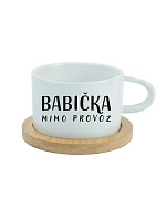 BABIČKA MIMO PROVOZ - bílý hrníček makronka 200 ml