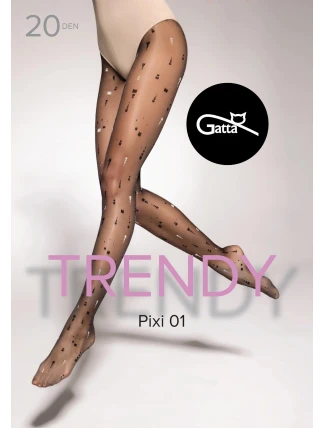 Dámské punčochové kalhoty Trendy Pixi 01 20 den Černá vzor - Gatta Dámské punčochové kalhoty Trendy Pixi 01 20 den Černá vzor - Gatta