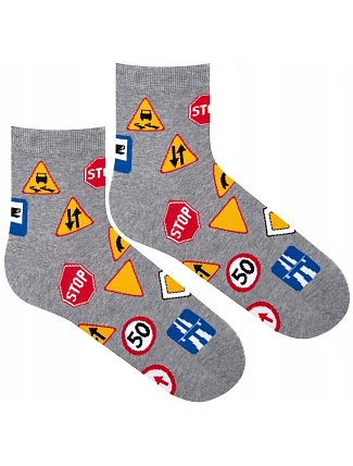 Ponožky Avangard dopravní značky šedé - Milena
