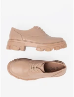 Komfortní dámské hnědé polobotky platforma Komfortní dámské hnědé polobotky platforma