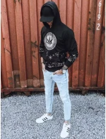Pánská mikina s potiskem černá FashionStreet BX5326