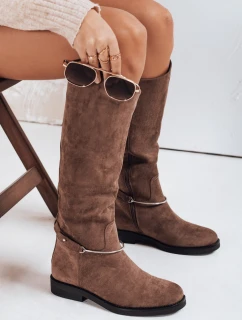 FashionStreet hnědé semišové dámské kozačky ZY1204