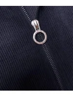 Tmavě modrý dámský teplákový komplet typu "wafel" (AMG-339A) Tmavě modrý dámský teplákový komplet typu "wafel" (AMG-339A)