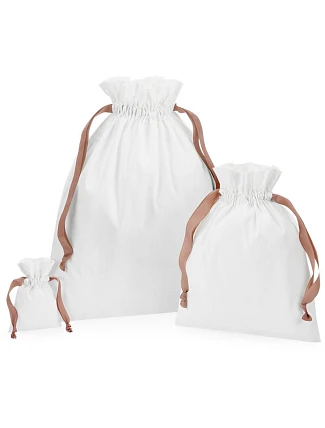 Westford Mill W 121 Bavlněný pytel s dárkovou stuhou 50.0121 soft white/rose gold