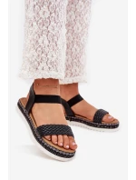 Dámské Sandály S Pletením Na Ozdobené Platformě Černé Velara Dámské Sandály S Pletením Na Ozdobené Platformě Černé Velara