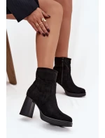 Dámské kotníkové boty na jehle černé Pavinne