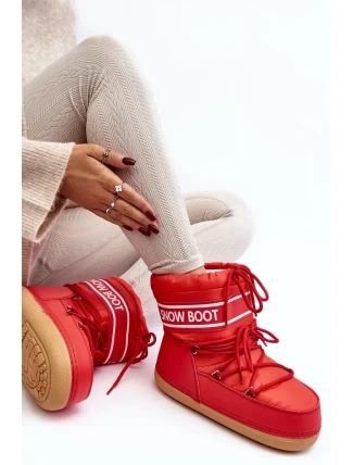 Dámské červené boty do sněhu se zavazováním Soia Dámské červené boty do sněhu se zavazováním Soia