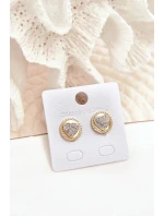 Zlaté kruhové náušnice z nerezové oceli se srdcem