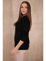 Svetr s výstřihem do V černý Svetr s výstřihem do V černý