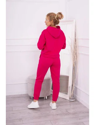 Fuchsiová oteplovací souprava s mikinou uvázanou dole Fuchsiová oteplovací souprava s mikinou uvázanou dole