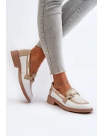 Dámské kožené mokasíny Maciejka 06493-11 Bílo-Bežové