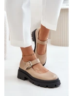 Dámské Polobotky S Přezkou Béžové Plikuria Dámské Polobotky S Přezkou Béžové Plikuria