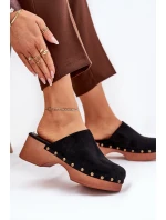 Chodaky Klapky Dámské S Hroty Eko Semišové Černé Ellason