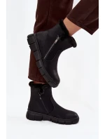 Dámské sněhule na platformě s kožešinou Černé Briselle