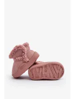 Dětské sněhule na suchý zip Pink Unitia