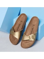 Dámské žabky Birkenstock Madrid Birko-Flor Gold regular wide (1016106) dámské Dámské žabky Birkenstock Madrid Birko-Flor Gold regular wide (1016106) dámské