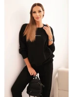 Dámská bavlněná souprava s potiskem Minimal černý