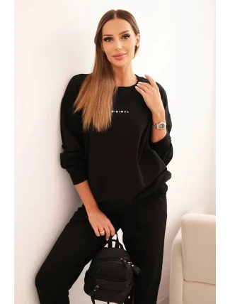 Dámská bavlněná souprava s potiskem Minimal černý