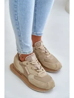 Dámské Kožené Tenisky Big Star OO274564 Hi-Poly System Béžové