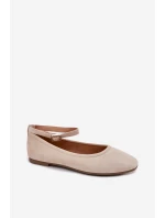 Eko Semišové Baletky S Páskem A Přezkou Béžové Deomira