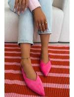 Baleríny s Zlatým Přezkou Eco Semišové Růžové Palerra