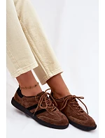 Kožené semišové dámské tenisky hnědé Ismina