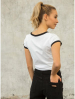 Bílé a černé bavlněné tričko pro ženy PRO FITNESS