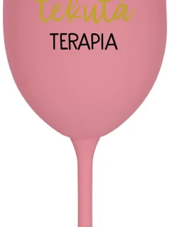 MAMINKINA TEKUTÁ TERAPIA  - ružový pohár na víno 350 ml