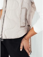 Dámská prošívaná vesta TREOS světle šedá FashionStreet TY4217