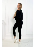 3-dílná sada mikina + top + legíny černá 3-dílná sada mikina + top + legíny černá