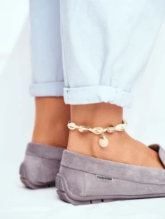 Dámské Semišové Mokasíny Šedé Morreno