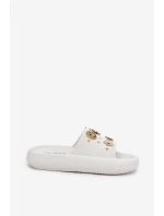 Dámské Pěnové Pantofle S Připínáčky 76055 Bílé Vinceza