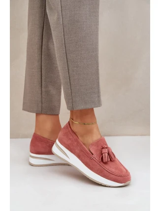 Mokasiny TQ2407 růžovo-bílé - Step in style