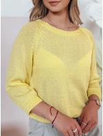 Dámský oversize svetr SOFTICAN žlutý FashionStreet MY2435